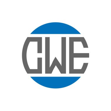 Beyaz arka planda CWE harf logosu tasarımı. CWE yaratıcı paraf dairesi logosu. CWE harf tasarımı.