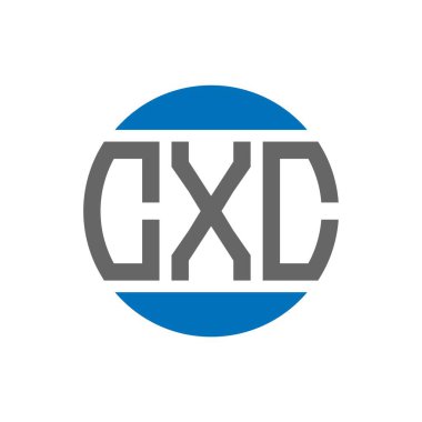Beyaz arkaplanda CXC harf logosu tasarımı. CXC yaratıcı paraf dairesi logosu. CXC harf tasarımı.