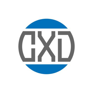 Beyaz arkaplanda CXD harf logosu tasarımı. CXD yaratıcı baş harfler daire logosu konsepti. CXD harf tasarımı.