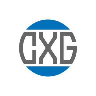 Beyaz arkaplanda CXG harf logosu tasarımı. CXG yaratıcı paraf dairesi logosu. CXG harf tasarımı.