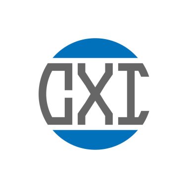 Beyaz arka planda CXI harf logosu tasarımı. CXI yaratıcı paraf daire logosu konsepti. CXI harf tasarımı.