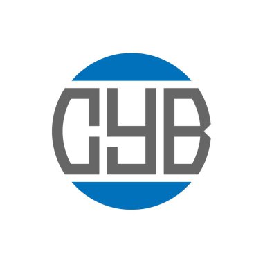 Beyaz arka planda CYB harfi logo tasarımı. CYB yaratıcı paraf dairesi logosu. CYB harf tasarımı.