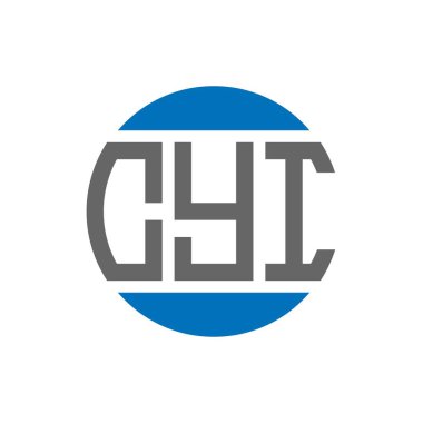 Beyaz arka planda CYI harf logosu tasarımı. CYI yaratıcı paraf daire logosu konsepti. CYI harf tasarımı.