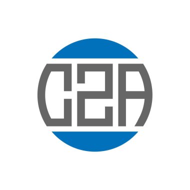Beyaz arka planda CZA harf logosu tasarımı. CZA yaratıcı paraf daire logosu konsepti. CZA harf tasarımı.
