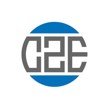 Beyaz arka planda CZE harf logosu tasarımı. CZE yaratıcı paraf dairesi logosu. CZE harf tasarımı.