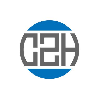 Beyaz arka planda CZH harf logosu tasarımı. CZH yaratıcı paraf dairesi logosu. CZH harf tasarımı.
