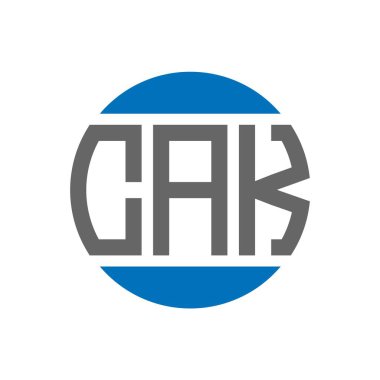 Beyaz arkaplanda CAK harf logosu tasarımı. CAK yaratıcı paraf daire logosu konsepti. CAK harf tasarımı.