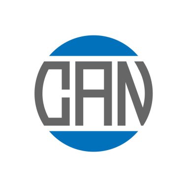 Beyaz arka planda Can Harfi Logo Tasarımı. Yaratıcı baş harfler yuvarlak logo kavramı. Can harf tasarımı.