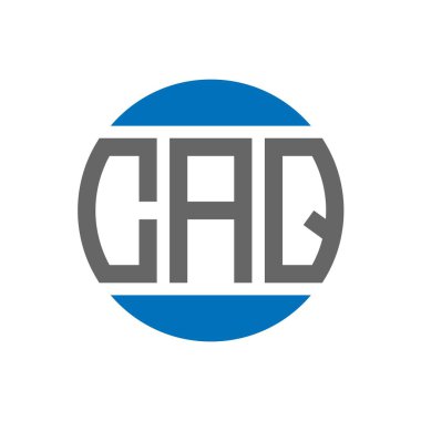 Beyaz arka planda CAQ harfi logo tasarımı. CAQ yaratıcı paraf dairesi logosu. CAQ harf tasarımı.