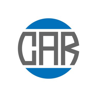 Beyaz arka planda araç harfi logosu tasarımı. Araba kreatif paraf daire logosu konsepti. Otomobil harf tasarımı.