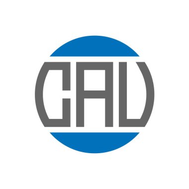 Beyaz arka planda CAU harf logosu tasarımı. CAU yaratıcı paraf dairesi logosu. CAU harf tasarımı.