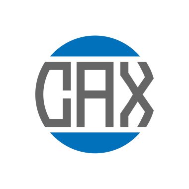 Beyaz arkaplanda CAX harfli logo tasarımı. CAX yaratıcı paraf dairesi logosu konsepti. CAX harf tasarımı.