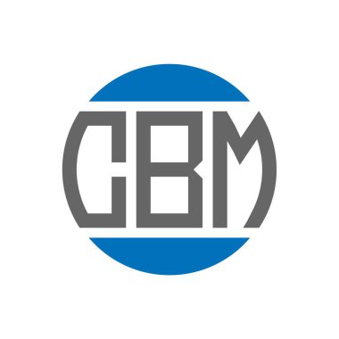 Beyaz arka planda CBM harfi logo tasarımı. CBM yaratıcı paraf dairesi logosu. CBM harf tasarımı.