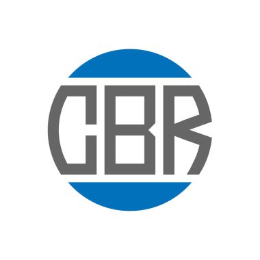 Beyaz arka planda CBR harf logosu tasarımı. CBR yaratıcı paraf dairesi logosu. CBR harf tasarımı.