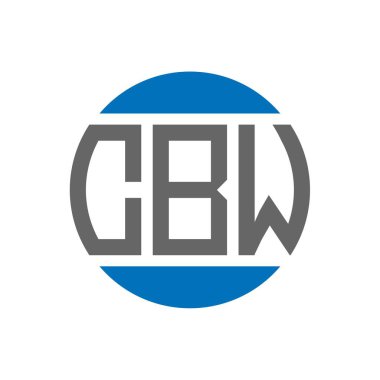Beyaz arkaplanda CBW harf logosu tasarımı. CBW yaratıcı paraf dairesi logosu. CBW harf tasarımı.