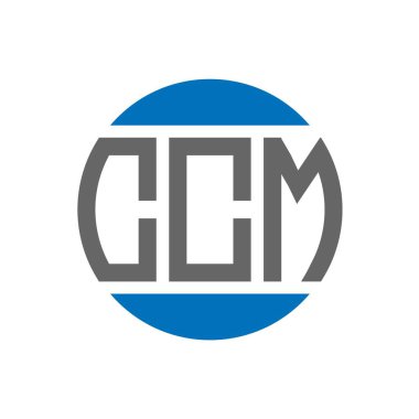 Beyaz arka planda CCM harf logosu tasarımı. CCM yaratıcı paraf daire logosu konsepti. CCM harf tasarımı.