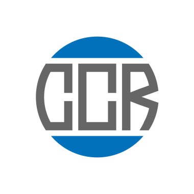 Beyaz arka planda CCR harfi logo tasarımı. CCR yaratıcı paraf dairesi logosu. CCR harf tasarımı.