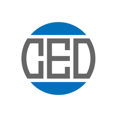 Beyaz arkaplanda CED harf logosu tasarımı. CED yaratıcı baş harfler daire logosu konsepti. CED harf tasarımı.