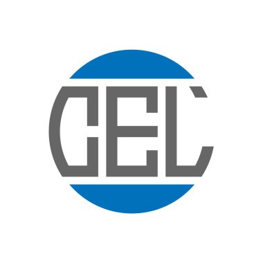 Beyaz arkaplanda CEL harf logosu tasarımı. CEL yaratıcı paraf dairesi logosu konsepti. CEL harf tasarımı.