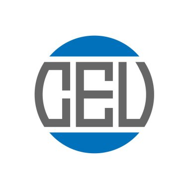 Beyaz arka planda CEU harfi logo tasarımı. CEU yaratıcı paraf dairesi logosu. CEU harf tasarımı.