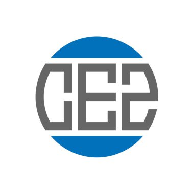 Beyaz arkaplanda CEZ harf logosu tasarımı. CEZ yaratıcı paraf daire logosu konsepti. CEZ harf tasarımı.