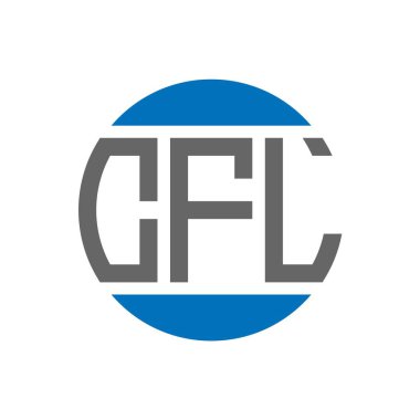 Beyaz arka planda CFL harf logosu tasarımı. CFL yaratıcı paraf dairesi logosu. CFL harf tasarımı.