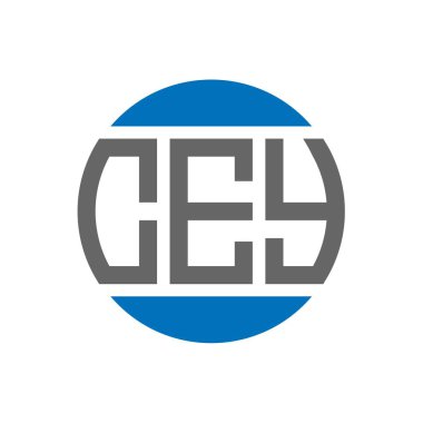 Beyaz arkaplanda CEY harf logosu tasarımı. CEY yaratıcı baş harfler daire logosu konsepti. CEY harf tasarımı.