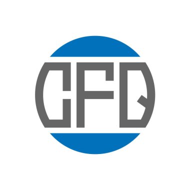 Beyaz arka planda CFQ harf logosu tasarımı. CFQ yaratıcı paraf dairesi logosu. CFQ harf tasarımı.