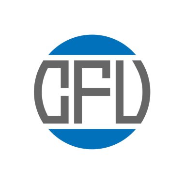 Beyaz arka planda CFU harf logosu tasarımı. CFU yaratıcı paraf dairesi logosu. İşlemci harf tasarımı.