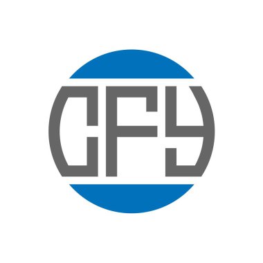 Beyaz arka planda CFY harf logosu tasarımı. CFY yaratıcı paraf daire logosu konsepti. CFY harf tasarımı.