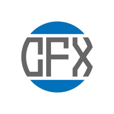 Beyaz arkaplanda CFX harfli logo tasarımı. CFX yaratıcı paraf dairesi logosu. CFX harf tasarımı.