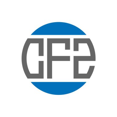 Beyaz arkaplanda CFZ harf logosu tasarımı. CFZ yaratıcı paraf dairesi logosu. CFZ harf tasarımı.