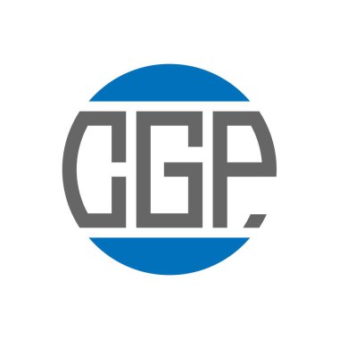 Beyaz arkaplanda CGP harf logosu tasarımı. CGP yaratıcı paraf dairesi logosu. CGP harf tasarımı.