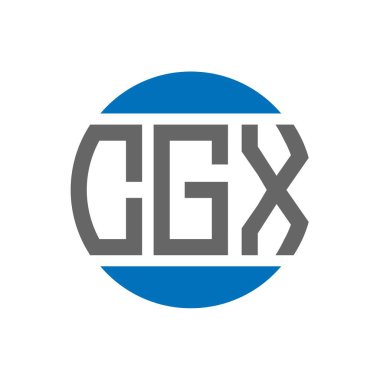 Beyaz arkaplanda CGX harf logosu tasarımı. CGX yaratıcı paraf dairesi logosu. CGX harf tasarımı.