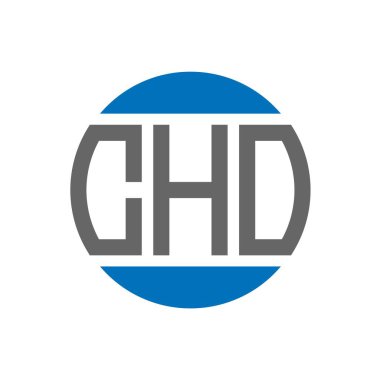 Beyaz arka planda CHD harf logosu tasarımı. CHD 'nin yaratıcı harfleri yuvarlak logo konsepti. CHD harf tasarımı.