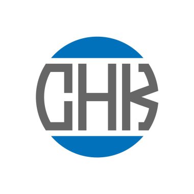 Beyaz arka planda CHK harf logosu tasarımı. CHK yaratıcı paraf daire logosu konsepti. CHK mektup tasarımı.