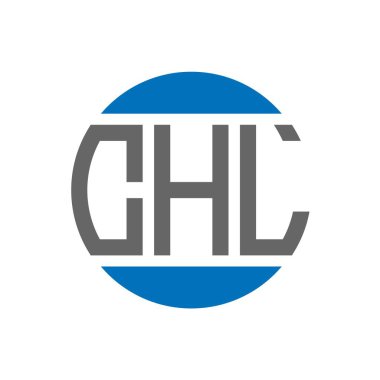 Beyaz arkaplanda CHL harf logosu tasarımı. CHL yaratıcı baş harfler daire logosu konsepti. CHL harf tasarımı.
