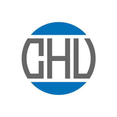 Beyaz arka planda CHU harf logosu tasarımı. CHU yaratıcı paraf dairesi logosu konsepti. CHU mektup tasarımı.
