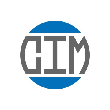 Beyaz arkaplanda CIM harf logosu tasarımı. CIM yaratıcı paraf daire logosu konsepti. CIM harf tasarımı.