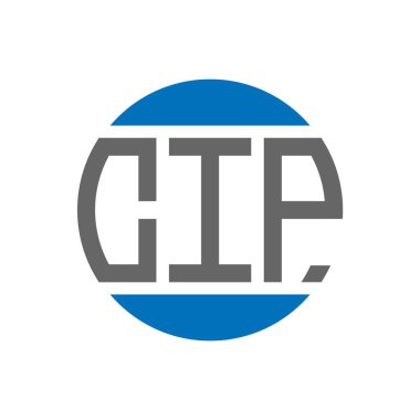 Beyaz arkaplanda CIP harf logosu tasarımı. CIP yaratıcı paraf dairesi logosu. CIP harf tasarımı.