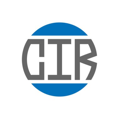 Beyaz arka planda CIR harf logosu tasarımı. CIR yaratıcı paraf dairesi logosu konsepti. CIR harf tasarımı.