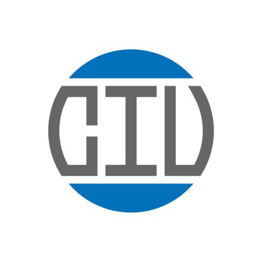 Beyaz arka planda CIU harf logosu tasarımı. CIU yaratıcı paraf dairesi logosu. CIU harf tasarımı.