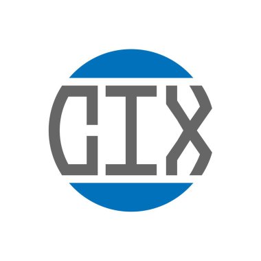 Beyaz arka planda CIX harfli logo tasarımı. CIX yaratıcı paraf dairesi logosu konsepti. CIX harf tasarımı.