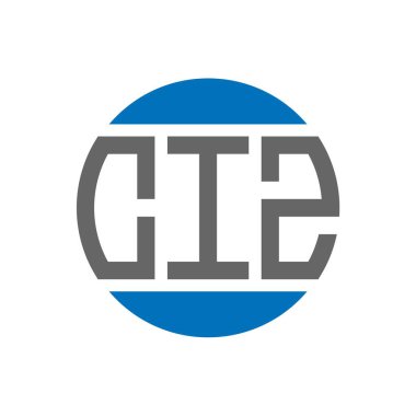 Beyaz arkaplanda CIZ harf logosu tasarımı. CIZ yaratıcı paraf dairesi logosu. CIZ harf tasarımı.
