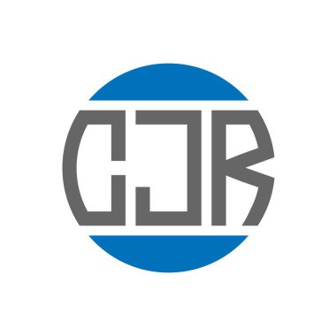 Beyaz arka planda CJR harf logosu tasarımı. CJR yaratıcı paraf dairesi logosu. CJR harf tasarımı.