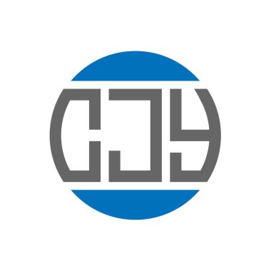 Beyaz arkaplanda CJY harf logosu tasarımı. CJY yaratıcı paraf daire logosu konsepti. CJY harf tasarımı.