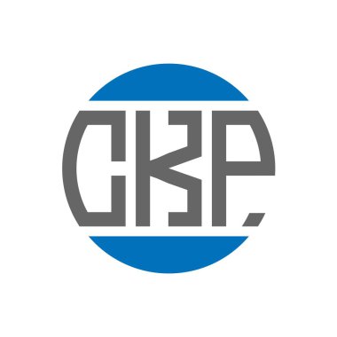 Beyaz arkaplanda CKP harf logosu tasarımı. CKP yaratıcı paraf dairesi logosu. CKP harf tasarımı.