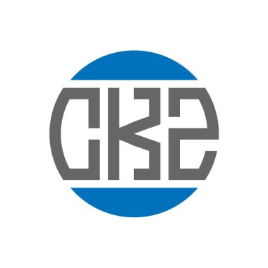 Beyaz arkaplanda CKZ harf logosu tasarımı. CKZ yaratıcı paraf daire logosu konsepti. CKZ harf tasarımı.