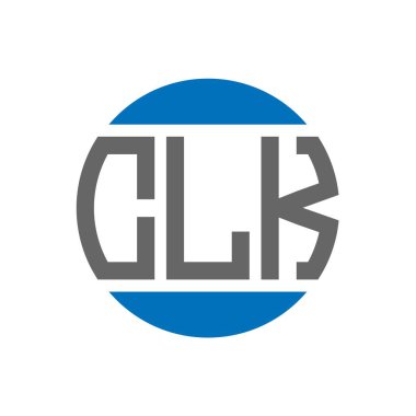 Beyaz arkaplanda CLK harf logosu tasarımı. CLK yaratıcı paraf dairesi logosu. CLK harf tasarımı.