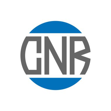 Beyaz arka planda CNR harf logosu tasarımı. CNR yaratıcı paraf dairesi logosu. CNR harf tasarımı.